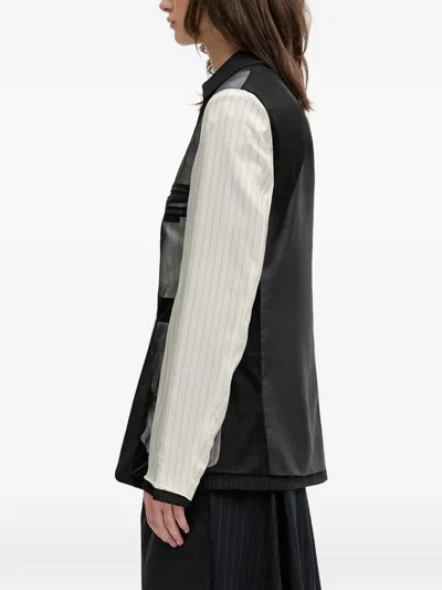 Andersson Bell Pinstripe-pattern Reversible Blazer In Black