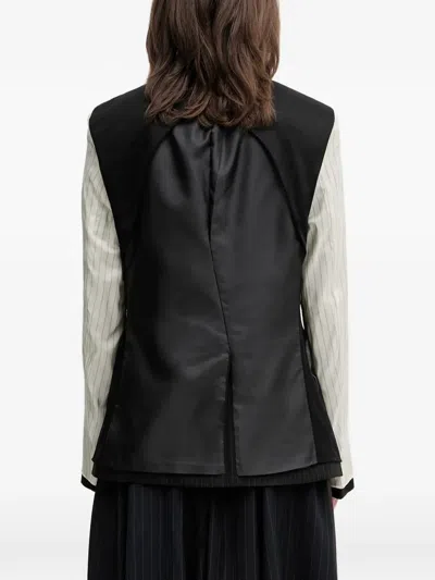 Andersson Bell Pinstripe-pattern Reversible Blazer In Black