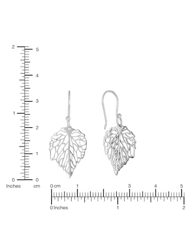Macy's Laser Cut Maple Leaf Drop Earrings In Silver