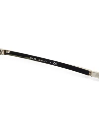 Pre-owned Chanel Cc Runway Shield-frame Sunglasses In Silver