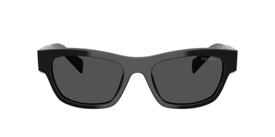 Prada Dark Grey Rectangular Ladies Sunglasses Pr B09s 16k08z 52 In Dark Grey