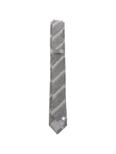 Eleventy Diagonal-stripe Wool Tie In Multi