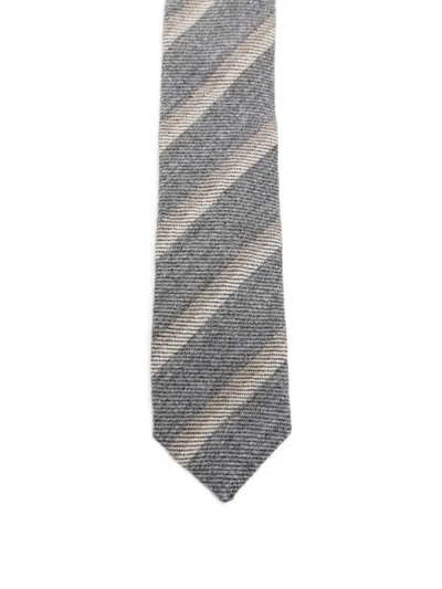 Eleventy Diagonal-stripe Wool Tie In Multi