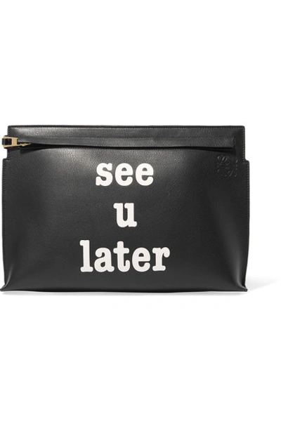 Loewe Black 'see U Later' T Pouch In Black & White