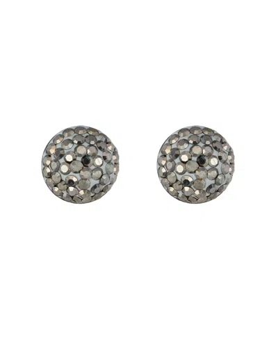 Macy's 9mm Crystal Half Ball Stud Earrings In Grey