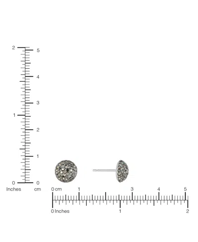Macy's 9mm Crystal Half Ball Stud Earrings In Grey