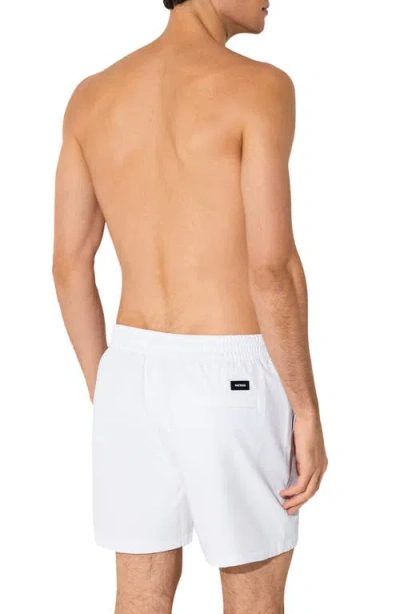 Reiss Cliff Plain Drawstring Swim Trunk In White