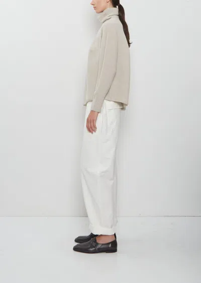 Pas De Calais Fine Wool Loose Turtleneck Pullover In Neutral