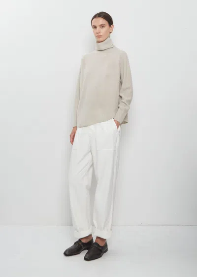 Pas De Calais Fine Wool Loose Turtleneck Pullover In Neutral