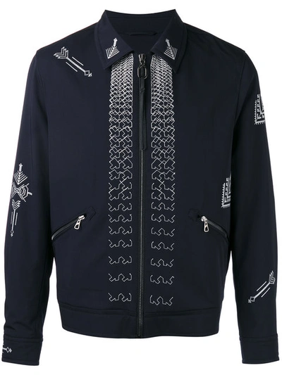 Lanvin Arrow Stitch Zip Jacket In Blue