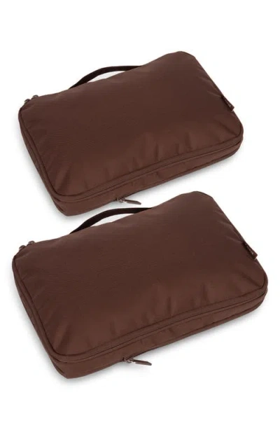 Calpak Medium 2-piece Compression Packing Cube Set In Brown