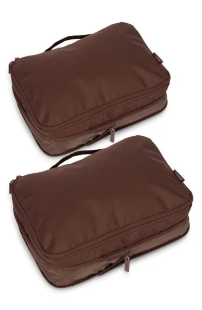 Calpak Medium 2-piece Compression Packing Cube Set In Brown