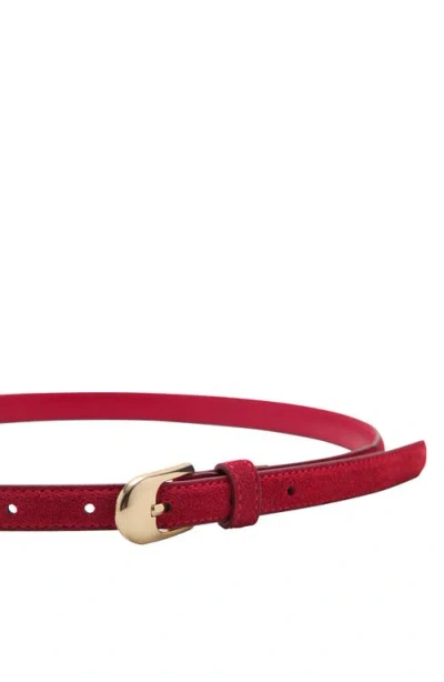 Mango Leather Belt In Red