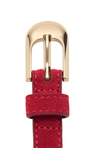 Mango Leather Belt In Red