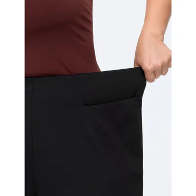 Bloomchic Solid Pocket Split Hem Flared Pants In Black