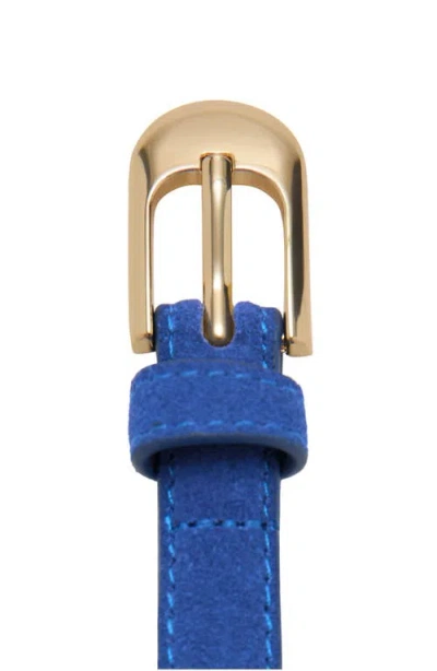 Mango Leather Belt In Blue