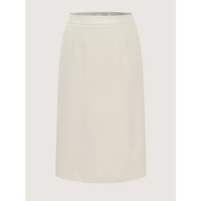 Bloomchic Minimal Solid Back Split A Line Midi Skirt In Denimivory
