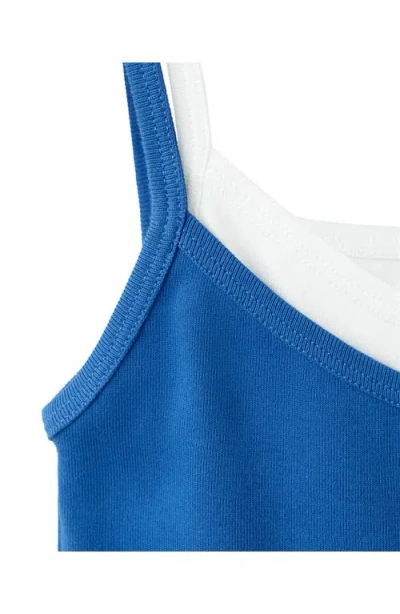 Mango Combination Top With Thin Straps In Blue