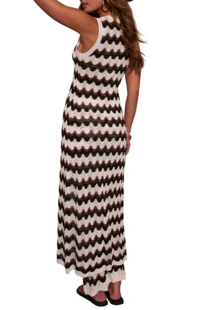 Vici Collection Soft Shore Zig Zag Open Stitch Duster In Multi