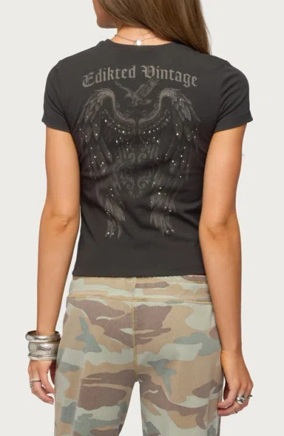 Edikted Studded T-shirt In Gray