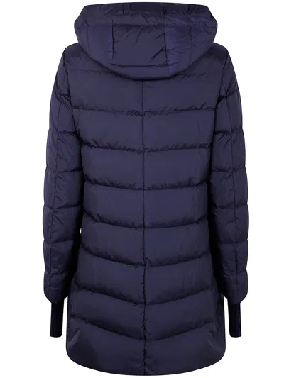 Herno A-shape Midi Down Jacket In Blue
