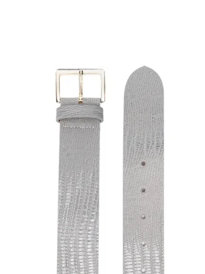 Alysi Leather Belt In Gray