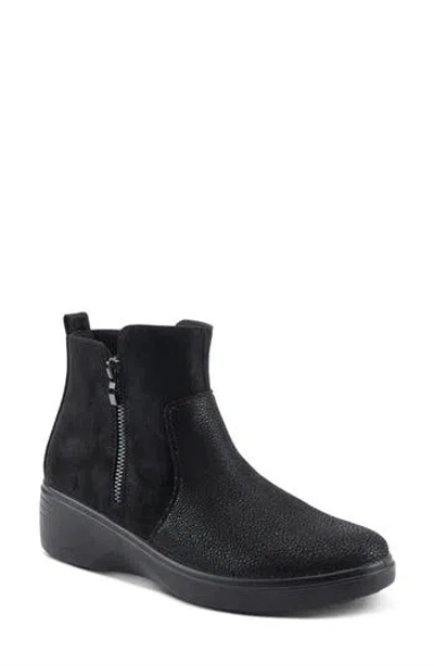 Flexus By Spring Step Yancey Wedge Ankle Boot In Black