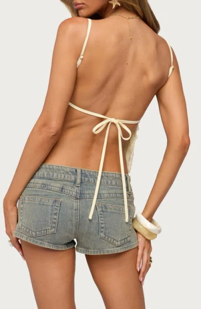Edikted Macy Backless Sequin Top In White
