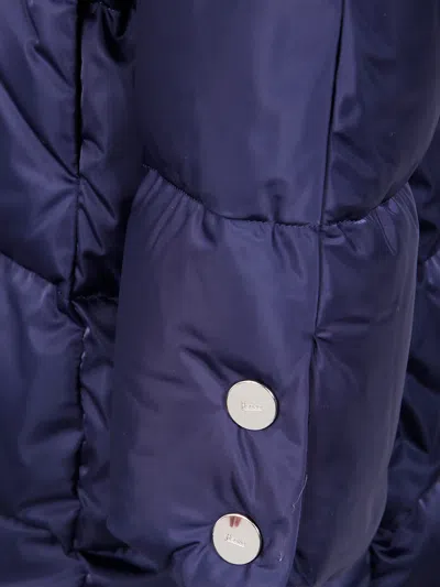 Herno A-shape Satin Down Jacket In Blue