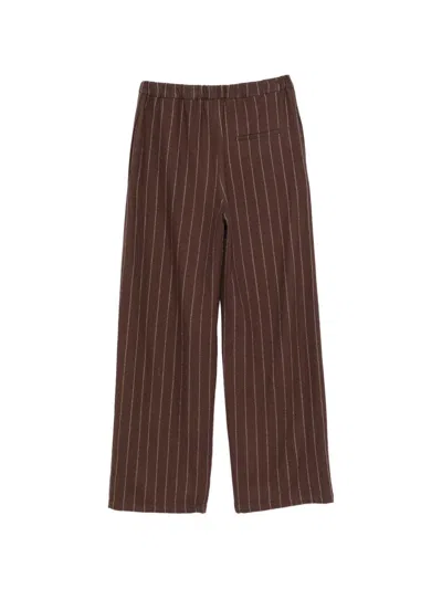 Alysi Pinstripe-pattern Elasticated-waist Trousers In Brown