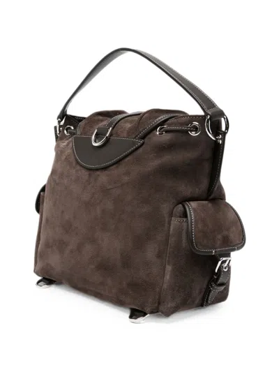 Tod's Mini Leather Shoulder Backpack Top Handle In Brown