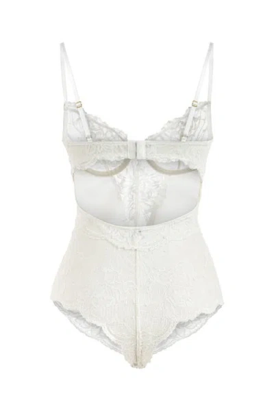 Mers Silk Eclipse Bodysuit In White