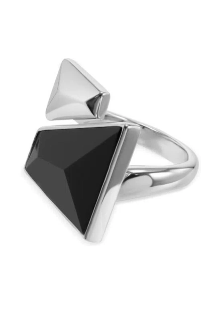 Retro Chic Echo Ring In Black