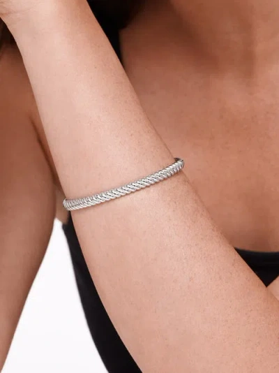 Devata Rope Bangle Bracelet In Silver