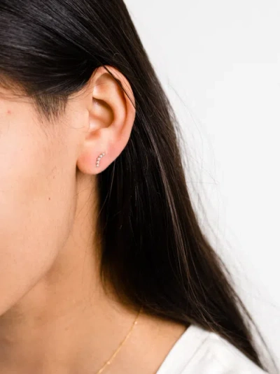 Able Caesar Stud Earrings Silver In Metallic