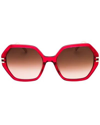 Chopard Geometric-frame Sunglasses In Red