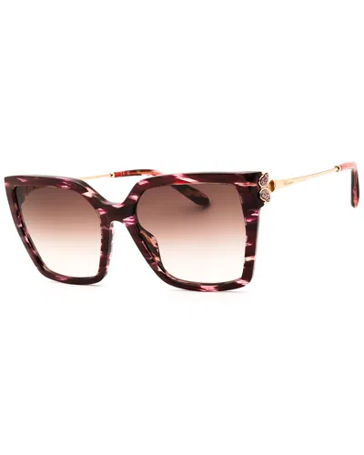 Chopard Chic Rectangular Sunglasses For Women In Red