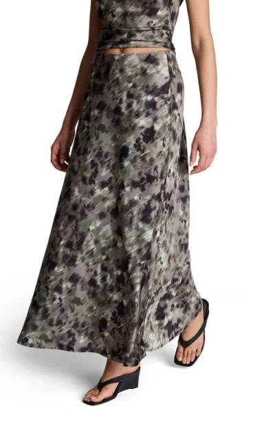 Kenneth Cole Bias Cut Printed Maxi Skirt In Multi
