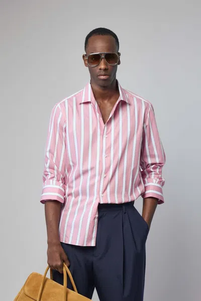 Junya Watanabe Long Sleeve Shirt Striped Pattern Design In Pink