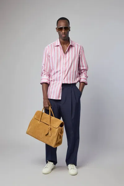 Junya Watanabe Long Sleeve Shirt Striped Pattern Design In Pink