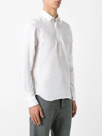 Shop Aspesi Half-placket Shirt In White