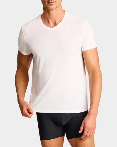 Commando Premier Stretch-cotton Crewneck Undershirt In Transparent