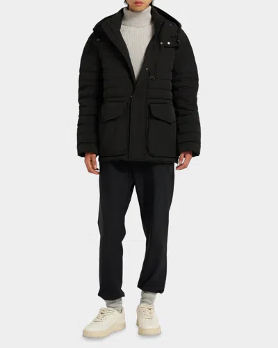 Moose Knuckles Active Flex Greystone Puffer Jacket In Black
