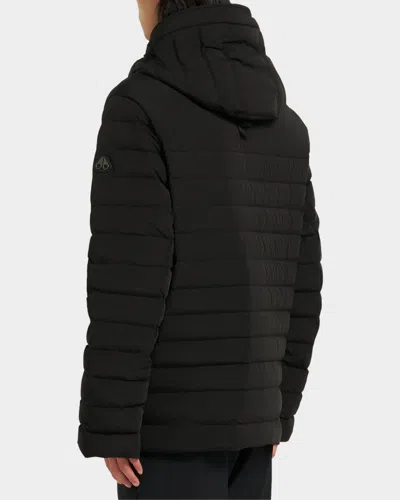 Moose Knuckles Active Flex Greystone Puffer Jacket In Black