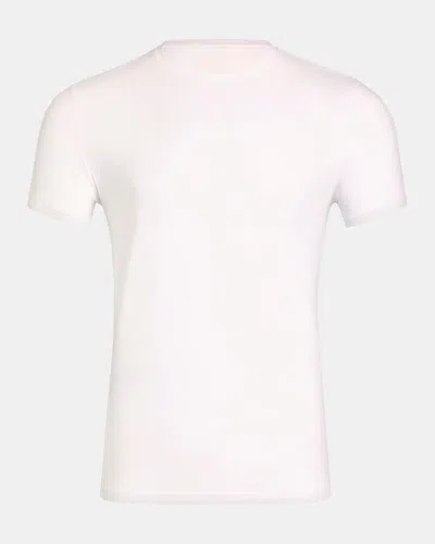 Commando Premier Stretch-cotton Crewneck Undershirt In White