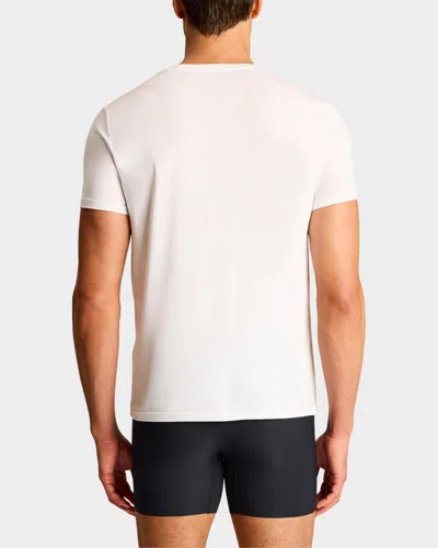 Commando Premier Stretch-cotton Crewneck Undershirt In White