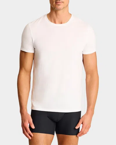 Commando Premier Stretch-cotton Crewneck Undershirt In White