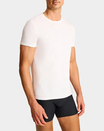 Commando Premier Stretch-cotton Crewneck Undershirt In White