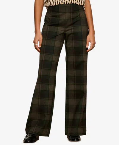 Sanctuary Relay Plaid Pull-on Pants In Green