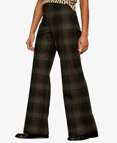 Sanctuary Relay Plaid Pull-on Pants In Green